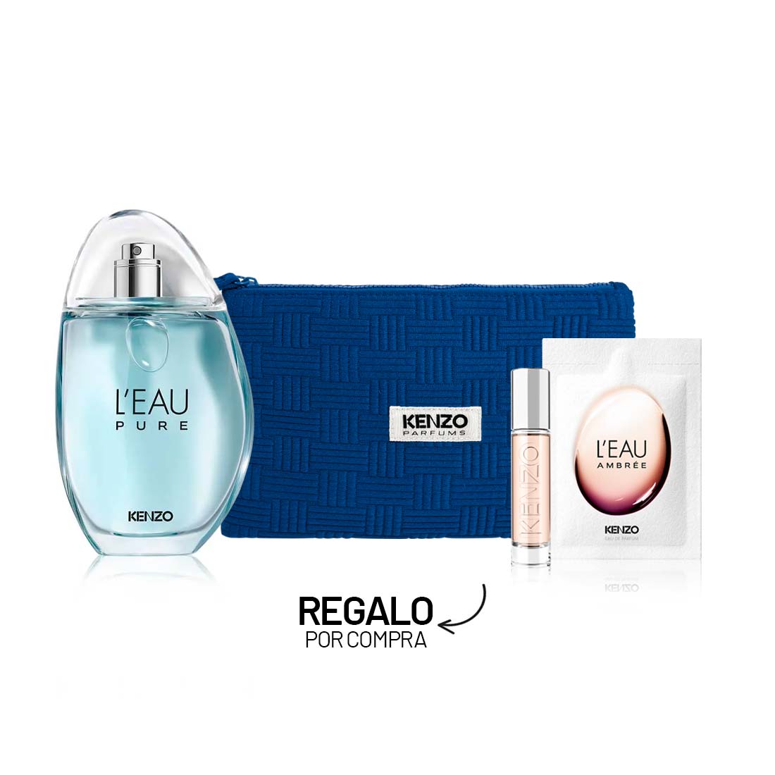 Imagen del kit L'Eau Pure EDP 100 ml + Pouch + L'Eau Ambrée 10 ml + Muestra KITG