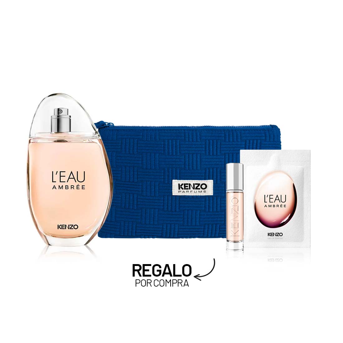 Imagen del kit L'Eau Ambrée EDP 100 ml + Pouch + Travel Size 10 ml + Muestra KITG